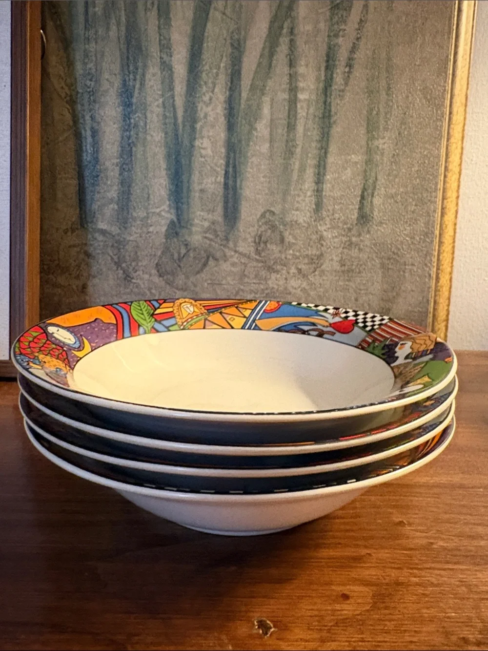 VTG 1991 VITROMASTER Metropolitan Soup/Cereal Bowls 7.25” Set of (4)